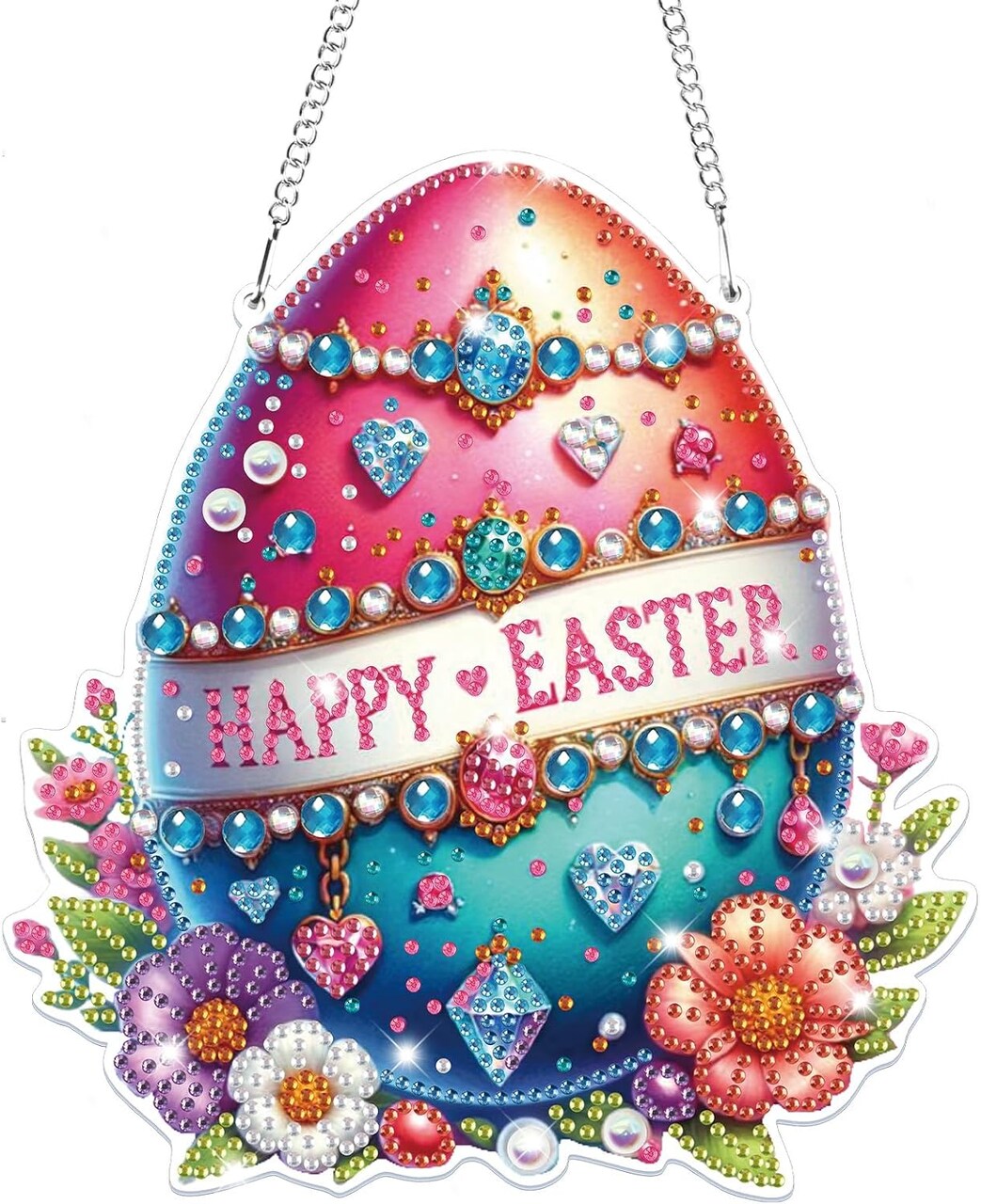 Easter Hanging Diamond Art Kit for Adults & Kids – 5D Special Shaped Egg Diamond Painting Suncatcher – DIY Pendant for Home Decor & Gifts